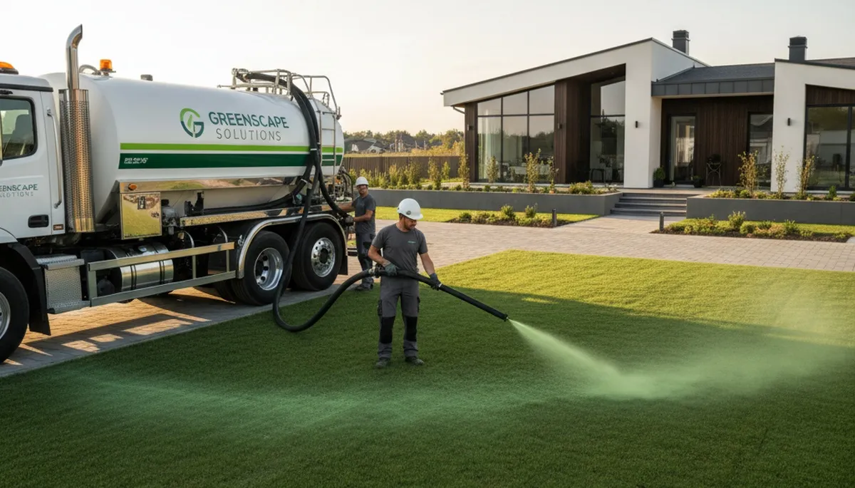 Professional hydroseeding service creating lush green lawns in Ogden, UT by Chop Chop Landscaping