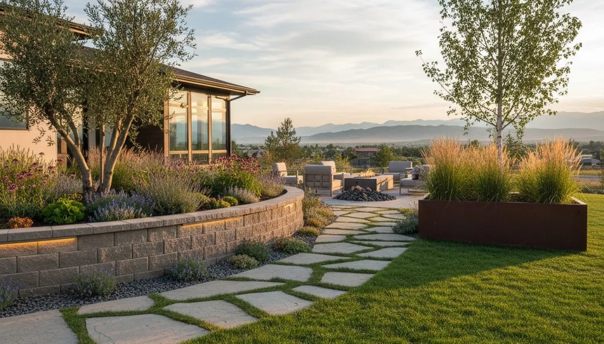 Landscaping crew providing lawn care services in Ogden, UT for a maintained residential property