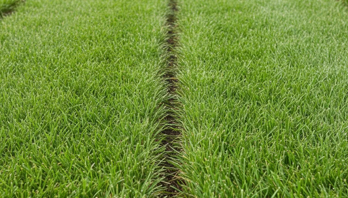 Close-up of seamless sod seams showing expert lawn installation by Chop Chop Landscaping in Ogden, UT