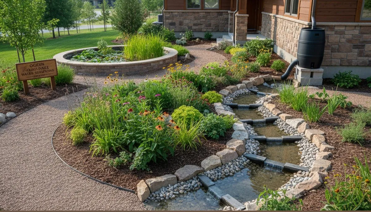 Sustainable rain garden and water management landscaping in Ogden, UT by Chop Chop Landscaping